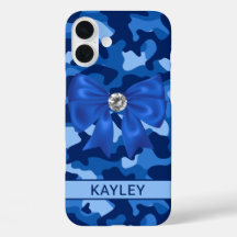 Glitterende Blauwe Camouflage Gepersonaliseerd