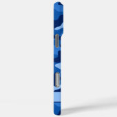 Glitterende Blauwe Camouflage Gepersonaliseerd Case-Mate iPhone Case (Achterkant / Rechts)