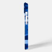 Glitterende Blauwe Camouflage Gepersonaliseerd Case-Mate iPhone Case (Achterkant / Links)