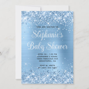 Glitterende Blauwe Folie Online Cadeau Registratie Kaart