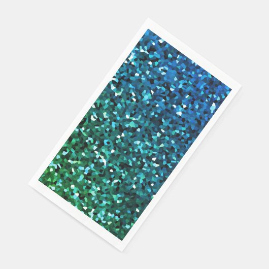 Glitterende Blauwe Groene Glitterige Kleurrijke Fe Servet (Hoek)
