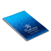 Glitterende Blauwe Kroon Notitieboek (Rechterzijde)