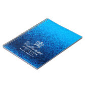 Glitterende Blauwe Kroon Notitieboek (Linkerzijde)