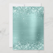 Glitterende Bleek Turquoise Ombre Folie Save The Date (Achterkant)