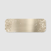 Glitterende Bleke Gouden Folie Blanco Naamplaatje (Voorkant)