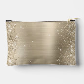 Glitterende Bleke Gouden Folie Fantasie Monogram Etui (Achterkant)