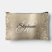 Glitterende Bleke Gouden Folie Fantasie Monogram Etui (Voorkant)