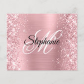 Glitterende Blush Roze Glam Monogram 40e Verjaarda Flyer (Achterkant)