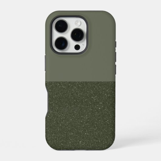 Glitterende Bodem Mosgroene iPhone Hoes – Aanpasba Hoesje (Achterkant)