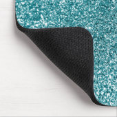 Glitterende Bokeh Nep Teal Glitter Muismat (Hoek)