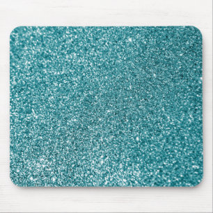 Glitterende Bokeh Nep Teal Glitter Muismat