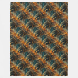 Glitterende bruine veren fleece deken