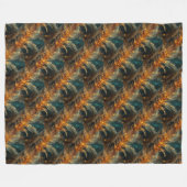 Glitterende bruine veren fleece deken (Voorkant (Horizontaal))