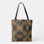 Glitterende bruine veren tote bag (Achterkant)