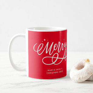 Glitterende Bruisende Script Prettig Kerstfeest Koffiemok