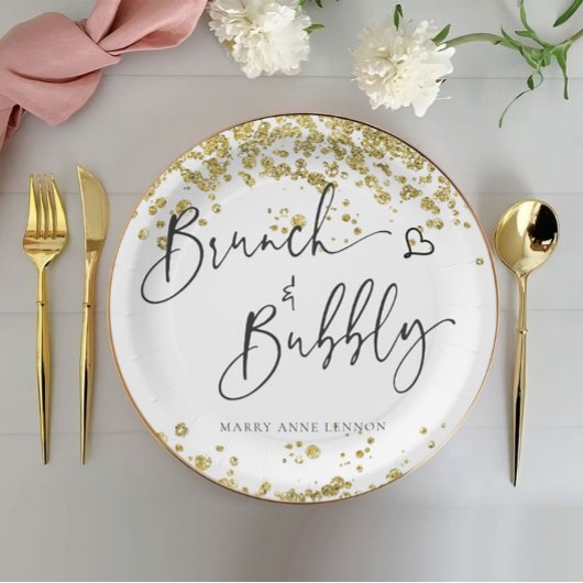 Glitterende Brunch en Mousserend Papieren Bordje