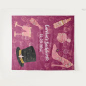 Glitterende Champagne Bruidsmeisjesfeest Tapijt Wandkleed (Voorkant (horizontaal))