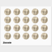 Glitterende Champagne Folie Bruiloft Ronde Sticker (Vel)