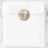 Glitterende Champagne Folie Bruiloft Ronde Sticker (Tas)