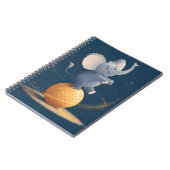 Glitterende Circus Olifant op Gouden Bal Kunst Notitieboek (Linkerzijde)