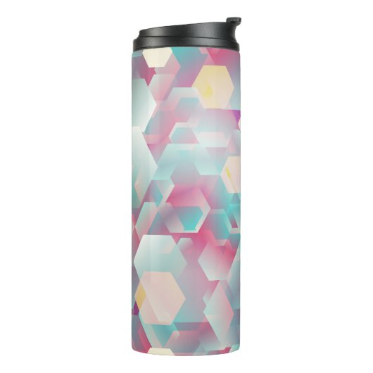  glitterende Confetti achtergrond. Thermosbeker (Gedraaid links)