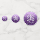 Glitterende Crown Lavendel Tafel Confetti (Voorkanten)