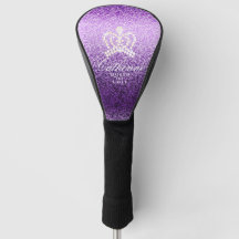 Glitterende Crown Paarse Golf Head Hoesje