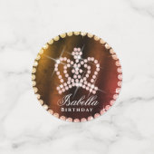 Glitterende Crown Zwart Satijnen Tafel Confetti (Kleine voorkant)