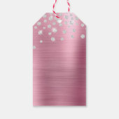 Glitterende diamanten confetti roze folie dank je cadeaulabel (Achterkant)