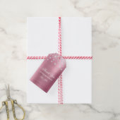 Glitterende diamanten confetti roze folie dank je cadeaulabel (Met Touw)