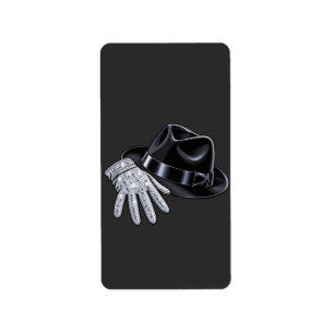 Glitterende diamanten handschoen en Fedora-hoed Po Etiket