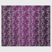 Glitterende diamanten zilveren bloemenpaars grijs  cadeaupapier (Vlak)