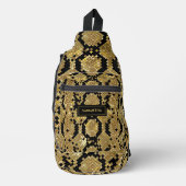 Glitterende dierenhuid print patroon aangepaste mo sling bag (Voorkant)