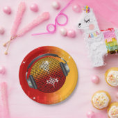 Glitterende Disco Bal Papieren Bordje (Feest)