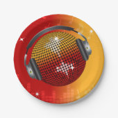 Glitterende Disco Bal Papieren Bordje (Voorkant)