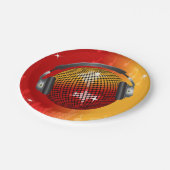 Glitterende Disco Bal Papieren Bordje (Gekanteld)