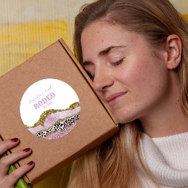 Glitterende Disco-cowgirl vrijgezellenfeest, goude Ronde Sticker