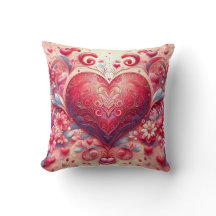 Glitterende Draaikolk Roze Hart Worp Kussen