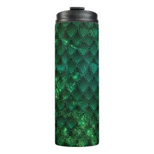 Glitterende Dragonschaalpatroon Thermosbeker