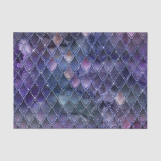Glitterende Dragonschubben Patroon Tissuepapier (Voorkant)