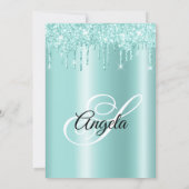 Glitterende Drips Licht Turquoise Ombre Kaart (Achterkant)
