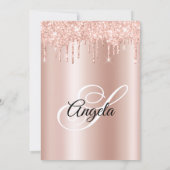 Glitterende Drips Roze Goud Ombre Kaart (Achterkant)