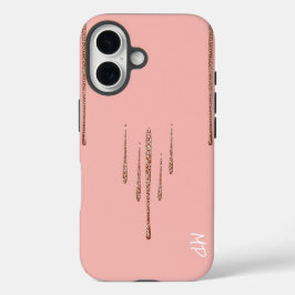Glitterende druppels op roze achtergrond iPhone 16 hoesje