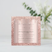 Glitterende druppels roos glitters bruid Sweet 16 Kaart (Staand voorkant)