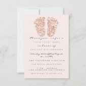 Glitterende druppels roze baby shower meisje jonge kaart (Voorkant)