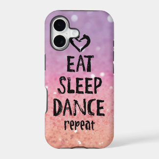 Glitterende Eat, Sleep, Dance hoesje
