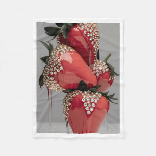 Glitterende Edelsteen Aardbeien Dekbed Fleece Deken