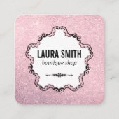 Glitterende Fancy Boutique Vierkante Visitekaartje (Voorkant)