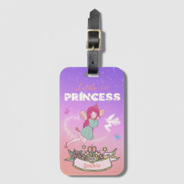 Glitterende Fee Prinses Aangepaste Naam Bagagelabel