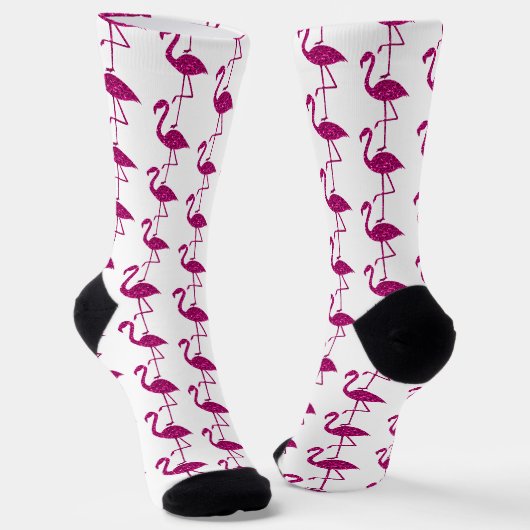 Glitterende flaming Roze glittersparels patroon Sokken (Gebogen)